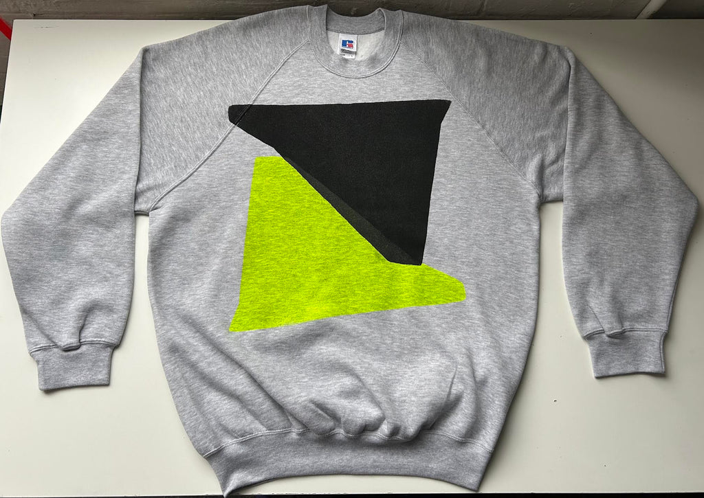 Russel grey, yellow, black printed sweatshirt