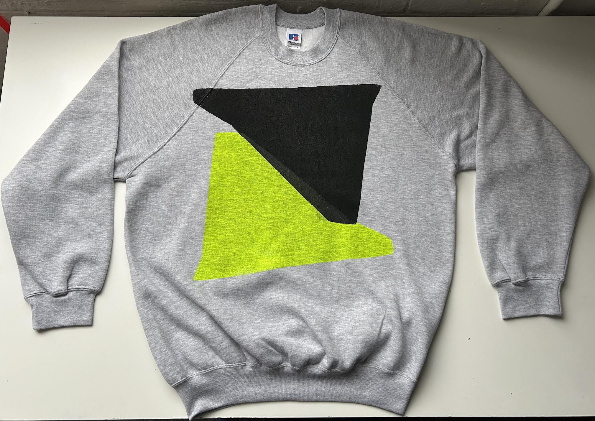Russel grey, yellow, black printed sweatshirt