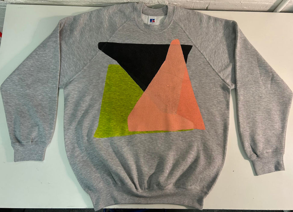 Russel grey, yellow, coral, black printed sweatshirt