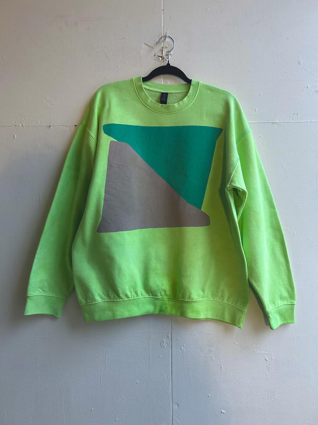 Gildan fluorescent green printed sweatshirt