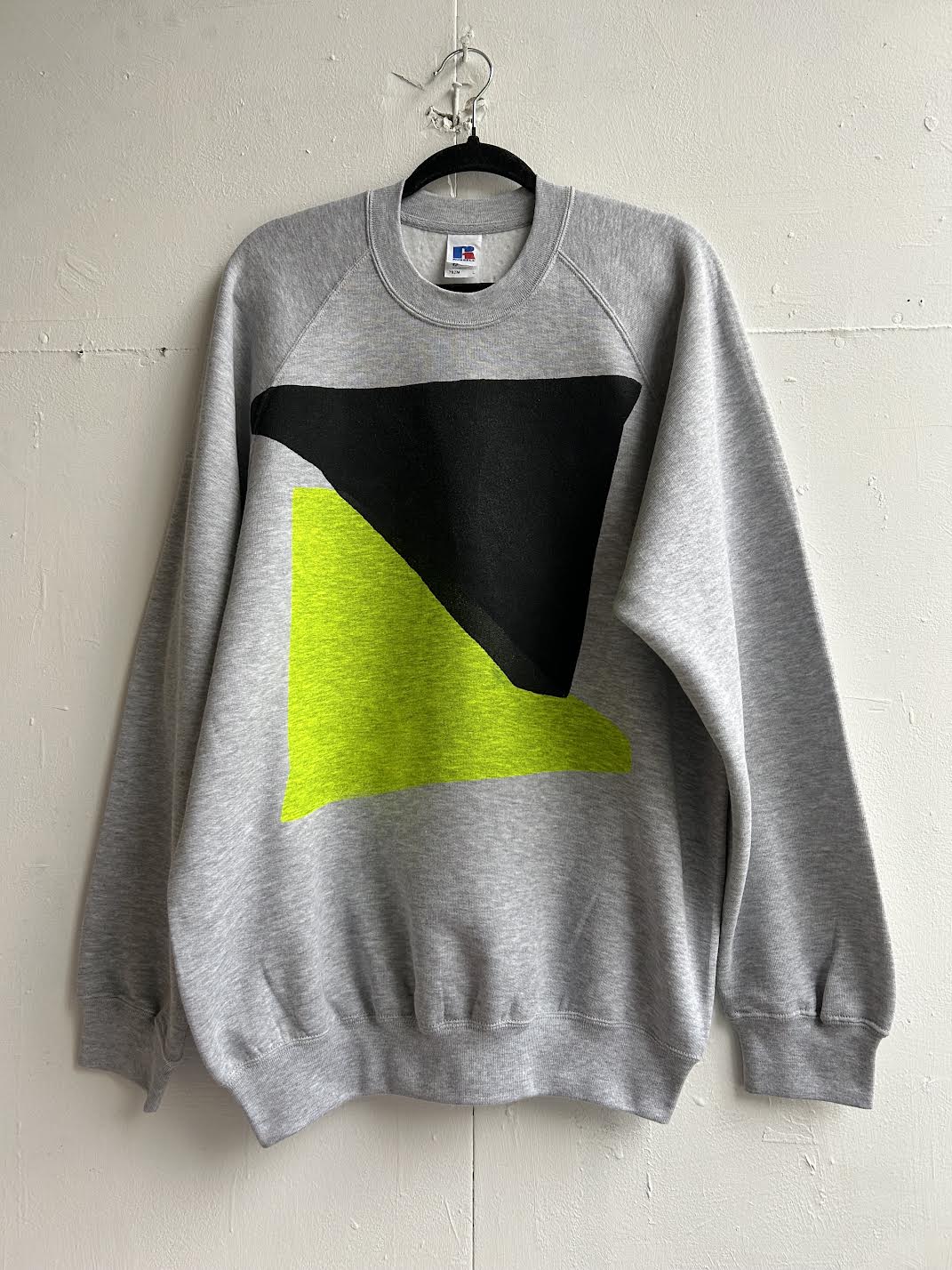Russel grey, yellow, black printed sweatshirt