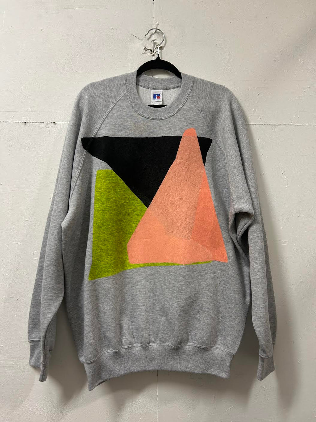 Russel grey, yellow, coral, black printed sweatshirt